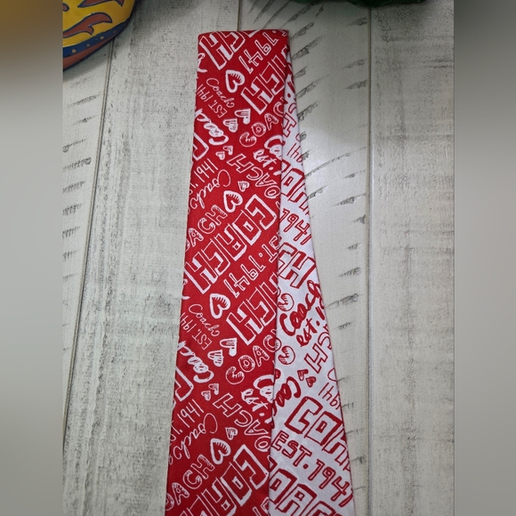 Coach Poppy Graffiti reversible "Script" ponytail scarf, NWOT - Picture 3 of 5